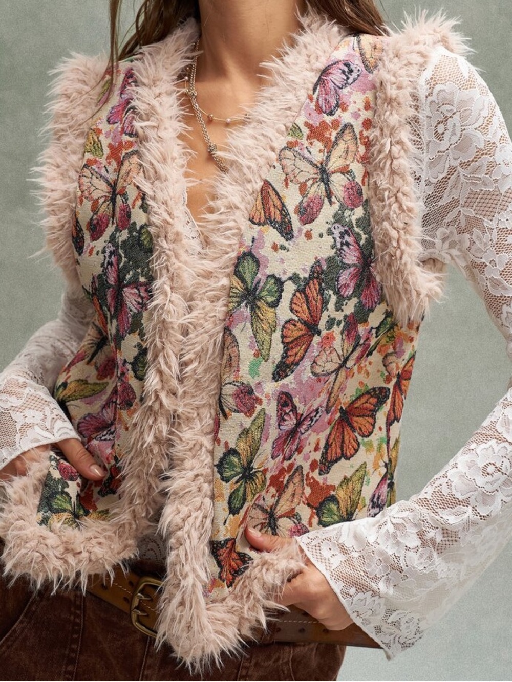 Bohemela Summer/Fall Outfit, Bohemia Vintage Women's Butterfly Retro Jacquard